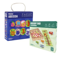Zvýhodnený set pre malých objaviteľov Puzzle Abeceda a Ovocný sad