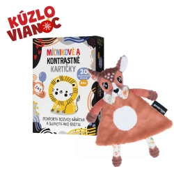 Vianočný set Maznáčik Srnka a Míľnikové a kontrastné kartičky 2v1