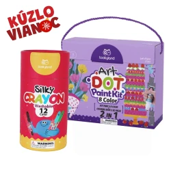 Vianočný set Jemné voskovky Umývateľné 12 ks a Farby v tube Umývateľné 8 ks s omaľovánkami