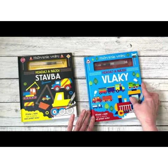 Maľuj vodou, počkaj, kým obrázky zaschnú, a potom začni maľovať znova a hľadaj obrázky vlakov.