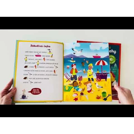 Interaktívna detská kniha so siedmimi maľovanými príbehmi, obrázkami a zvukovými tlačidlami