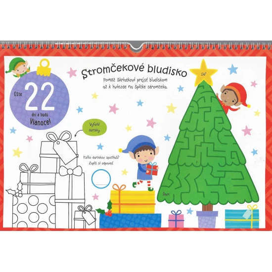 Adventný kalendár s 24 stranami aktivít na 24 dní počas adventu. Nájdete tu aj viac ako 100 samolepiek.
