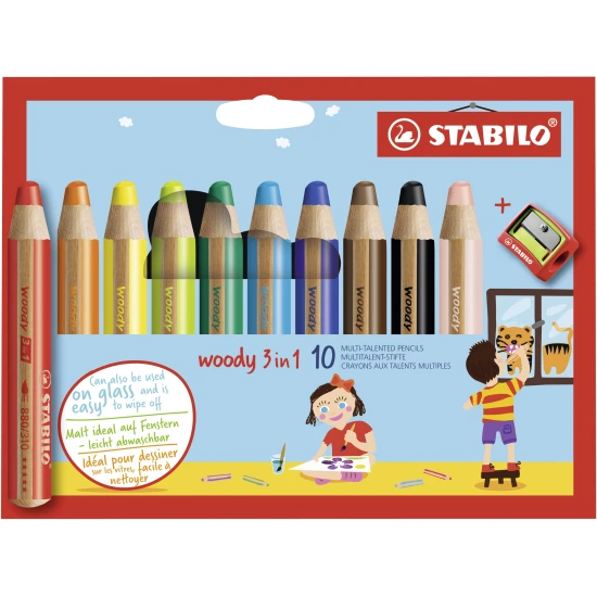 Pastelky Woody a strúhadlo 3in1