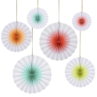 Rozety Biela & neón 6ks