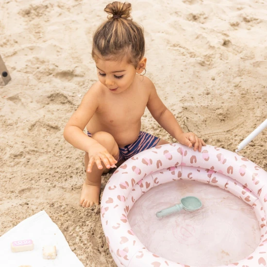 Nafukovací detský bazén Old pink Leopard 60 cm so staroružovým leopardím vzorom, 2 komory