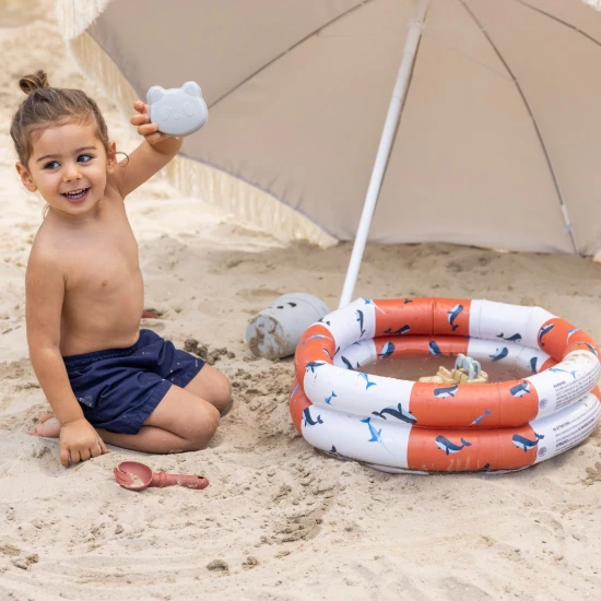 Nafukovací detský bazén Veľryby 60 cm s námorníckym motívom veľrýb, 2 komory