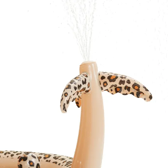 Nafukovací bazén so šmykľavkou Swim Essentials Beige Leopard 210 × 150 cm s rozstrekovačom
