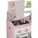 Drevená kuchynka Macaron ružová biela