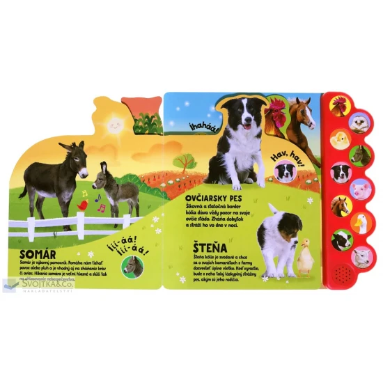 Zaži život na farme s 10 zvukmi zvierat! Kniha obsahuje tri výmenné batérie.