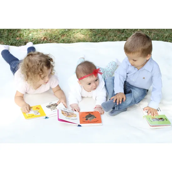 Obľúbené detské dotykové leporelo Farm predstaví batoľatám život na farme.