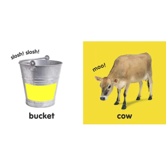 Obľúbené detské dotykové leporelo Farm predstaví batoľatám život na farme.