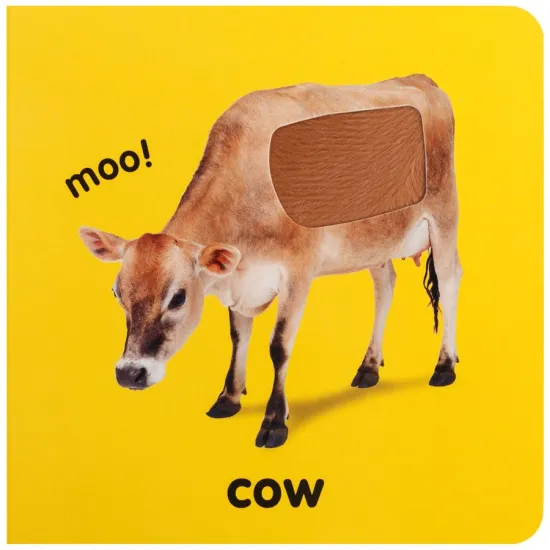 Obľúbené detské dotykové leporelo Farm predstaví batoľatám život na farme.