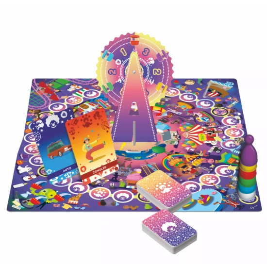 Párty Alias Pre deti – hra do zábavného parku s herným plánom, ruským kolom, kartami a figúrkami