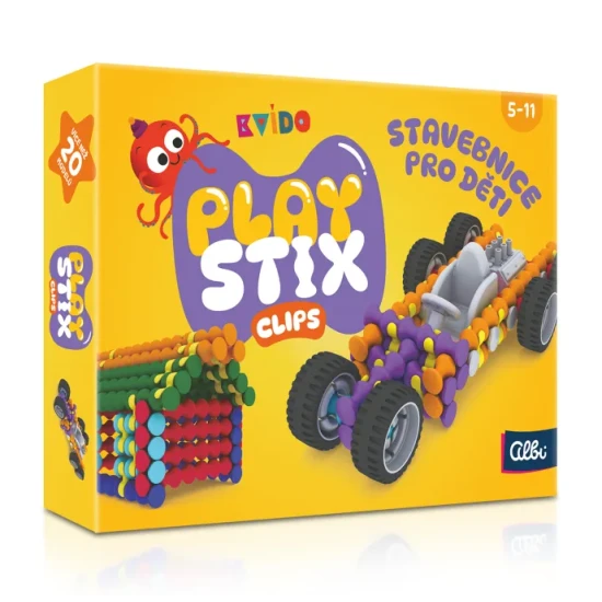 Stavebnica pre deti Kvído Playstix Clips – viac ako 20 modelov, 100 dielov, tvorivá hra od Albi