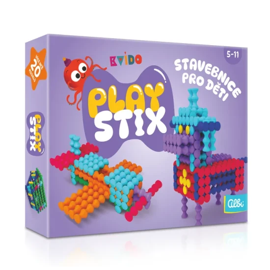 Stavebnica pre deti Kvído Playstix – viac ako 21 modelov, 150 dielikov, tvorivá hra od Albi