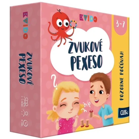 Kvído Zvukové pexeso pomáha deťom rozvíjať zrakovú a sluchovú pamäť.
