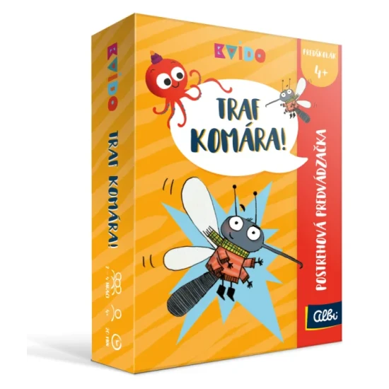 Traf komára! zábavná hra pre deti na rýchle rozhodovanie, pantomímu a zvuky.