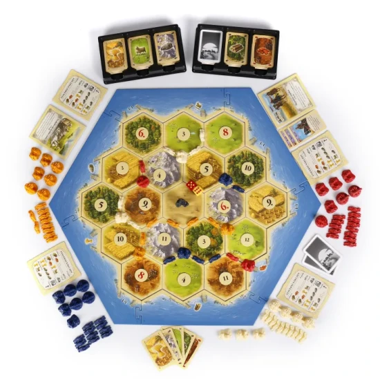 Nová verzia Osadníkov z Katanu s plastickými figúrkami a prístavmi