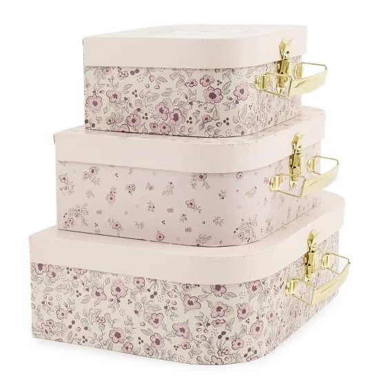 Bieco Súprava troch kartónových kufríkov jelenček Ella dreamy flowers BIECO_04003039