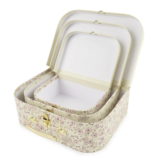 Bieco Súprava troch kartónových kufríkov jelenček Ella vintage flowers BIECO_04003040