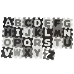 Penová hracia podložka s abecedou puzzle black & white 26 ks