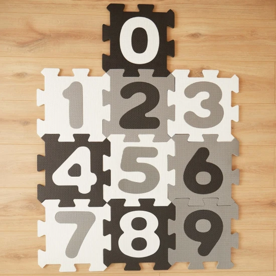 Bieco Penová hracia podložka s číslami puzzle black & white 10 ks BIECO_19201507