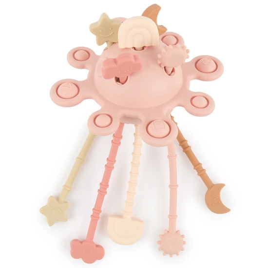 Bieco Silikónová motorická hračka s aktivitami dreamy rose BIECO_20000090