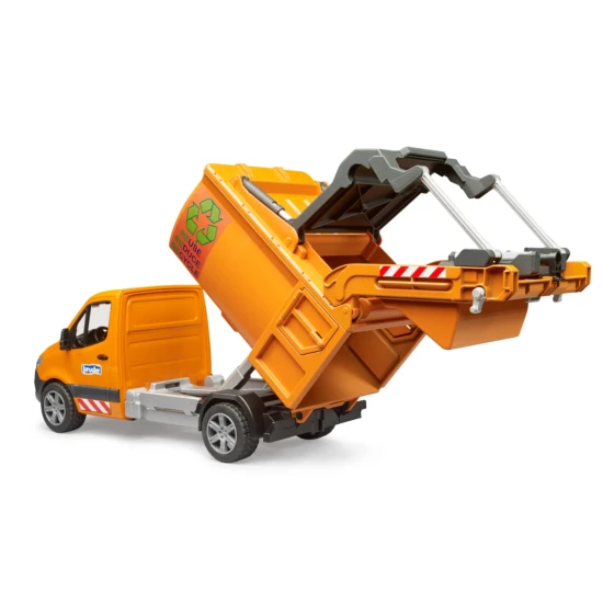 Bruder MB Sprinter Municipal smetiarske auto s funkčnými prvkami a smetnými košmi v mierke 1:16