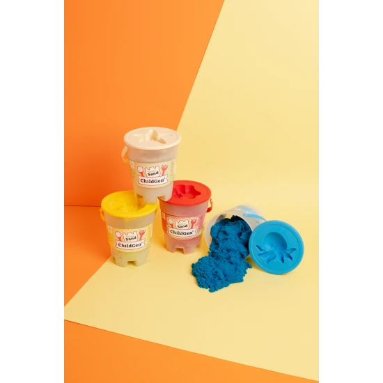 ChildGen Magický piesok vo vedierku Blue 500 g – prírodný, antibakteriálny a voňavý kinetický piesok pre deti.