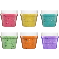 Plastelína s trblietkami v kelímku 6 ks