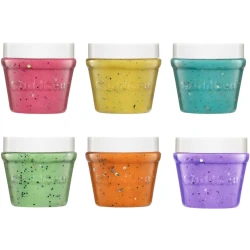 Plastelína s trblietkami v kelímku 6 ks