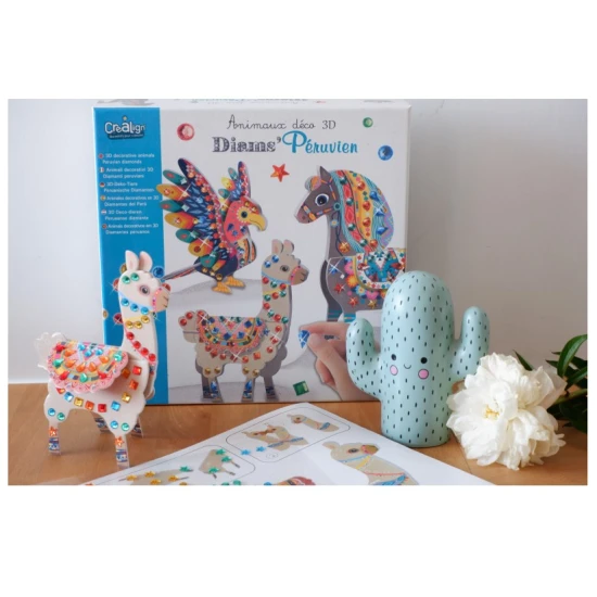 Kreatívna sada pre deti 3D diamantová mozaika Zvieratká v Peru Crea Lign