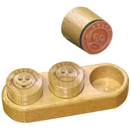 Drevené pečiatky Tváre 3 ks