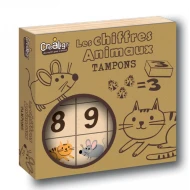 Drevené pečiatky Zvieratá a čísla 15 ks