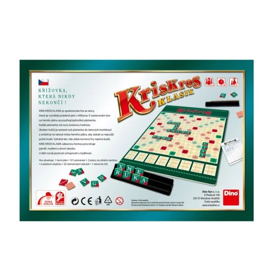 Kris Kros Klasik – česká slovná stolová hra, herný plán, písmená, rodinná hra