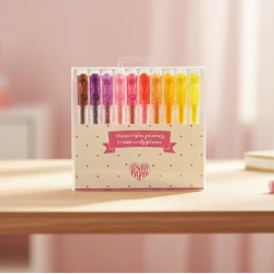 Žiarivé mini gélové perá 10 ks