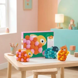 Koláže z brmbolcov Bodkované zvieratká