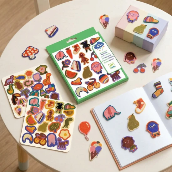 Plstené samolepky Veľká zábava 60 ks