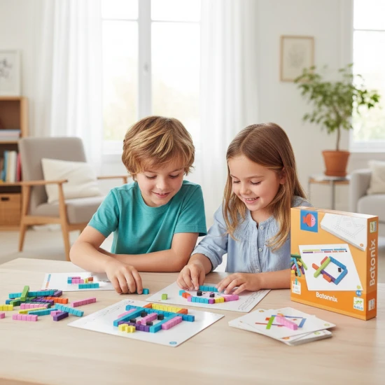 Počítanie a porovnávanie s drevenými tyčinkami Batonnix