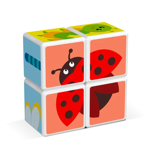Magnetické kocky pre deti – 3D skladanie hmyzu od 18 mesiacov
