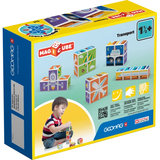 Magnetické kocky pre deti – skladanie dopravných prostriedkov v 3D od 18 mesiacov