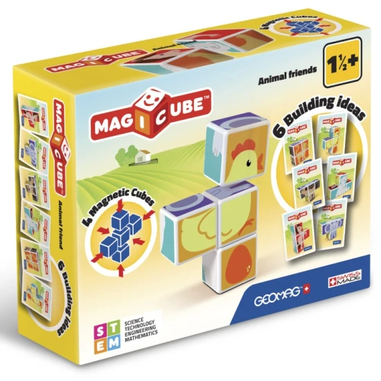 Magnetické kocky pre deti – skladanie zvieratiek, vzdelávacia hračka od 18 mesiacov