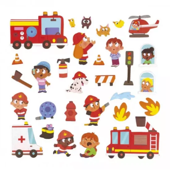 Magnetické príbehy pre deti s požiarníkmi od Janod.