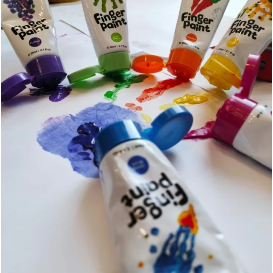 Detská sada prstových farieb a penových pečiatok – umývateľné bezpečné farby