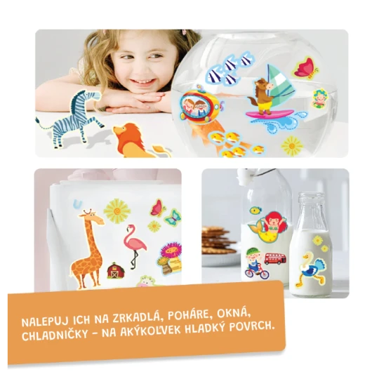 Jarmelo City Park – znovupoužiteľné nálepky na PVC fólii, 5 scén a viac ako 145 farebných nálepiek pre kreatívnu hru