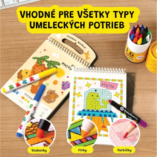 Jarmelo Pixel Art Zvieratká – omaľovánka s 16 predtlačenými pixel zvieratkami pre deti