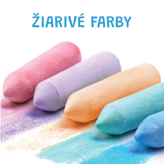 Jarmelo chodníkové kriedy – 20 ks,15 farieb, netoxické, umývateľné, ideálne pre deti