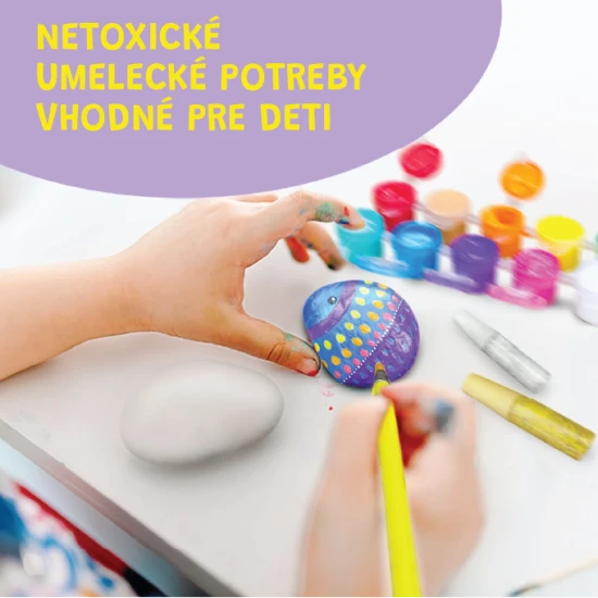 Jarmelo sada na maľovanie kameňov – kamienky, farby, glitre, štetce a nálepky v kreatívnej sade