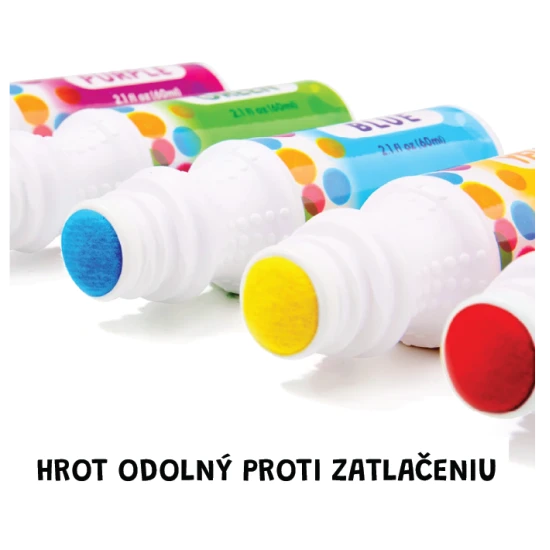 Jarmelo farby v tube – súprava 8 umývateľných a netoxických farieb s penovým aplikátorom