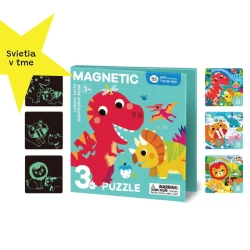 Magnetické svietiace puzzle 3v1 Dinosaury